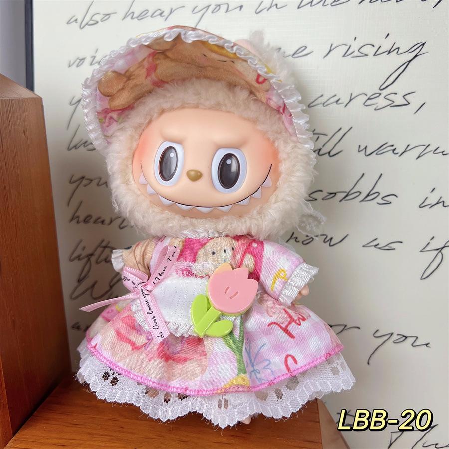 17cm Labubu Plush Doll Clothes Changeable Outfits for Dolls