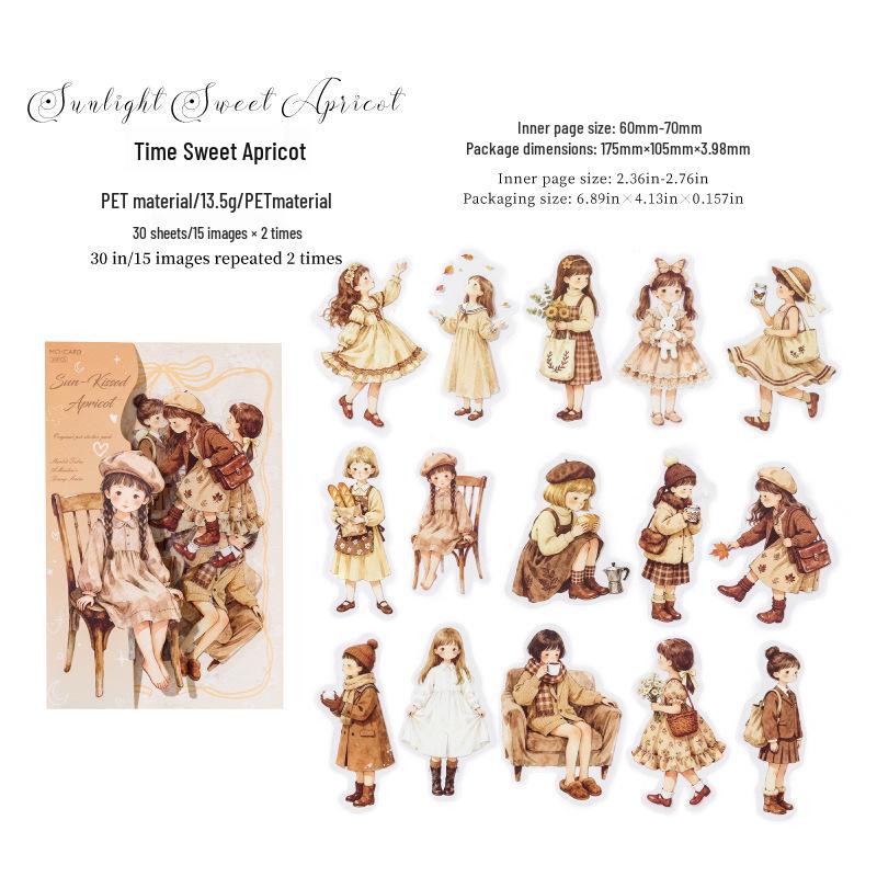 MòMò PET Звездная Спящая Сказочная Наклейка - 30 Листов Ретро Милых Персонажей