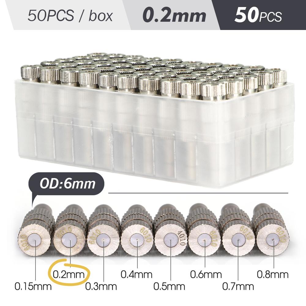 1box/50pcs 0.15-0.8mm Low-pressure Misting Nozzles Built-in Filter Fine Atomization Sprayer Quick Push Garden Irrigation Cooling