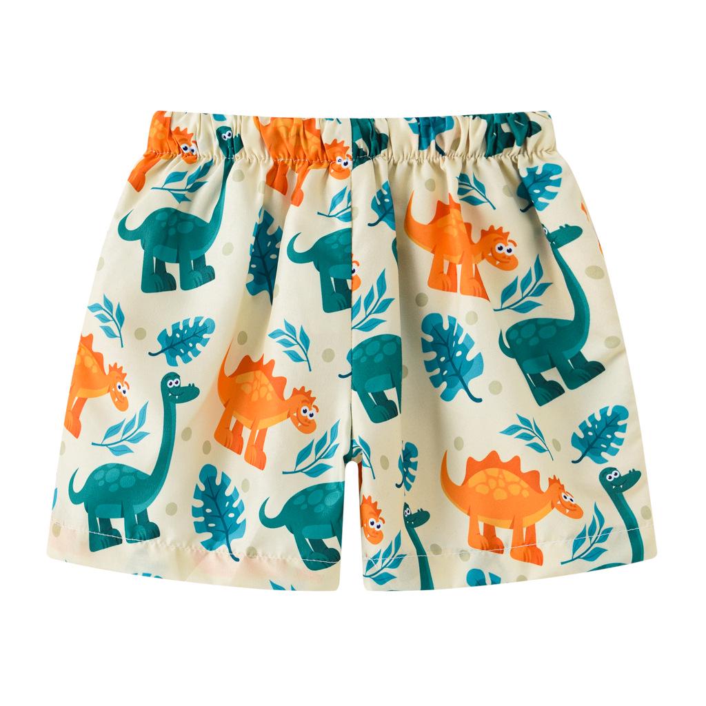 Sommer Kinder Cartoon-Print Badeshorts - Elastischer Bund Strand- & Sportbadehosen