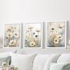 3pcs/set Flower Art Oil Painting Canvas with Wood Frame Draw Wall Decor Home Room Decorations
