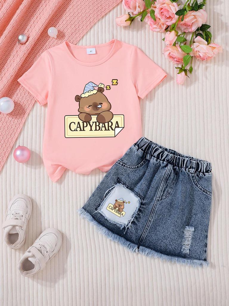 Set di gonne casual in denim alla moda per bambine