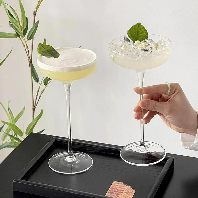 Transparent Martini Glass Cup Ultra-high Cocktail Glasses Cups Creative Champagne Glass Japanese Martini Glasses Cup