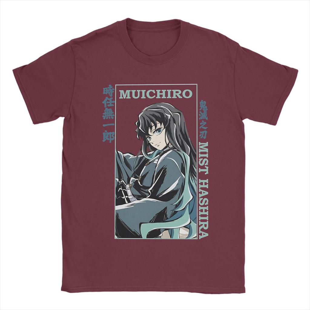 Demon Slayer Muichiro Tokito T Shirt  Wind Breather Anime Pure Cotton Clothes Short Sleeve Crew Neck Tees Plus Size T-Shirts