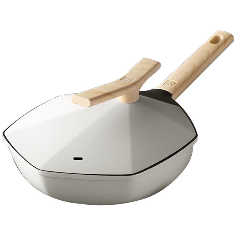 CarterMark Maple Leaf Series 24CM Hexagonal Non-stick Frying Pan with Lid