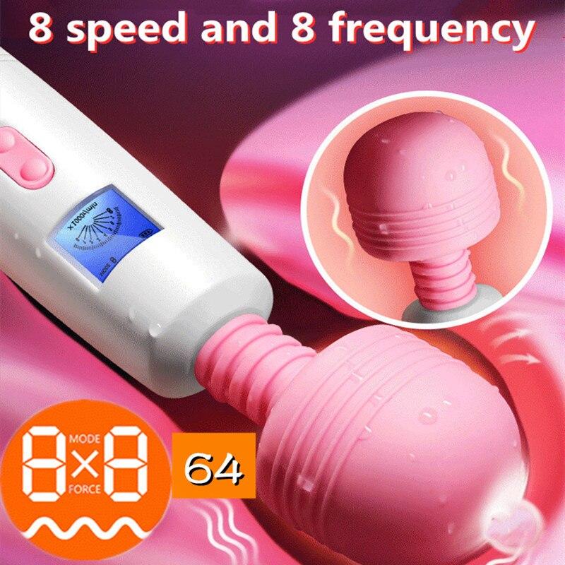 Powerful Magic Wand Vibrators for Women Clitoris Stimulator USB AV Stick G Spot Massager Female Masturbator Sex Toys for Woman