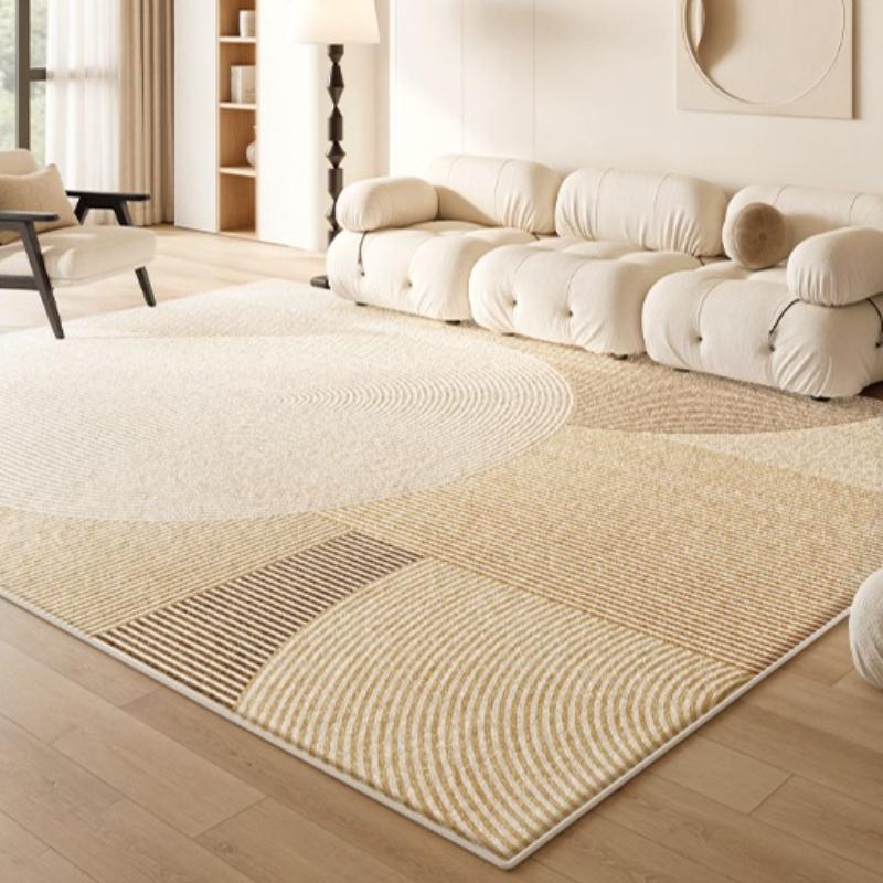 Large Area Rugs for Bedroom Cream Style Living Room Decoration Line Carpet Thick Plush Study Floor Mat Fluffy Soft Cloakroom Rug