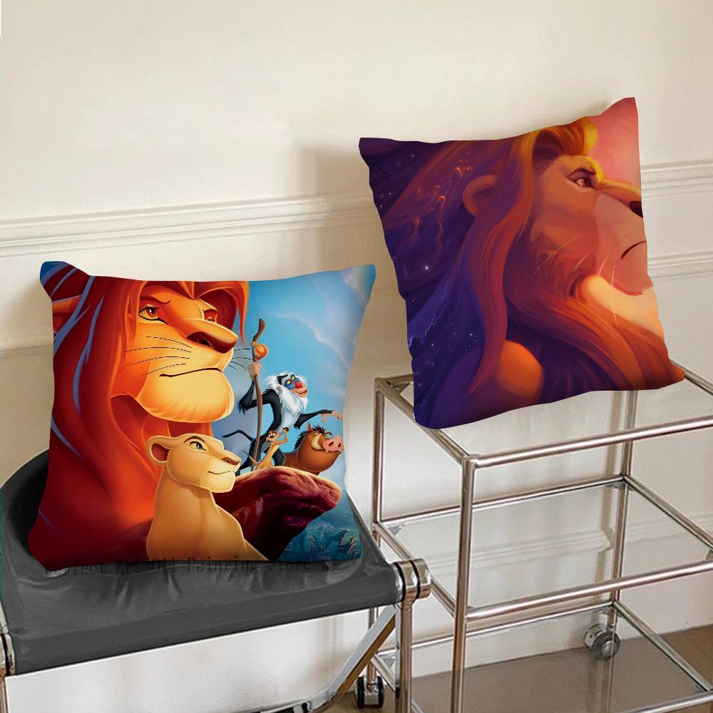 Kreslený Král lev Povlak na polštář Módní čtvercový povlak na polštář Ložnice Pohovka Místnost Ins Dekorace Volný povlak na polštář 40x40