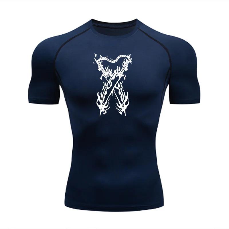 Men's T-shirt Running Sport Compression Jogging Fitness Moisture-Wicking Fashion Tops Tee Quick Dry Gym Casual Running Workouts