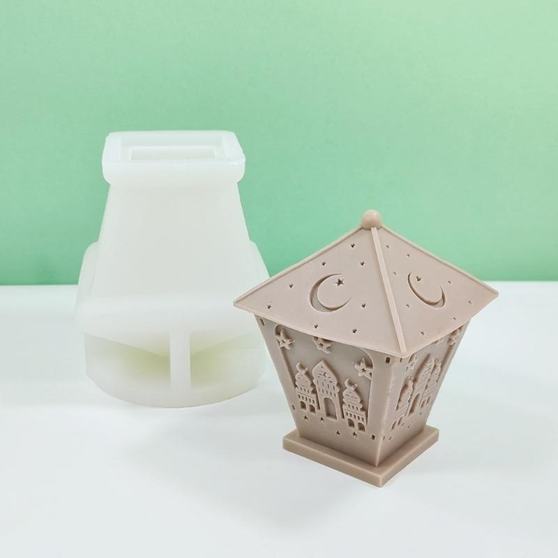 Ramadans Resins Molds 3D Castle Silicone Moulds Handmade Candle Molds DIY Castings Molds for Eid Home Decorations
