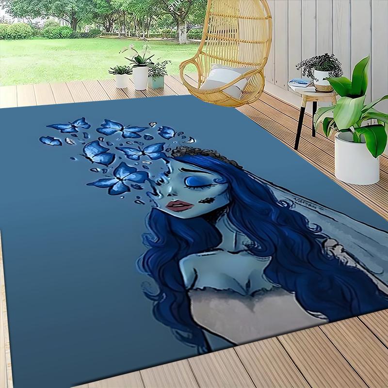 1Pc Blue Spirit Butterflies Carpet Rug Customizable Soft Washable Antislip Home Living Room Sofa Mats Personalized Rug 0917159