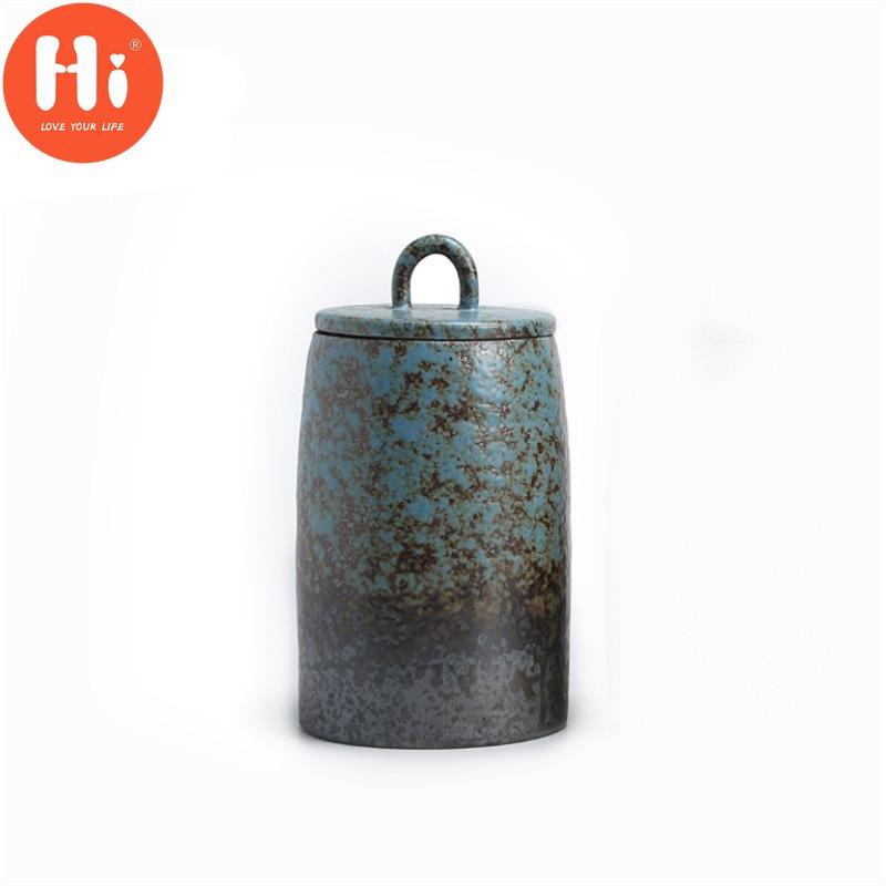 Привет японская керамическая герметичная чашка для чая грубая керамика большая винтажная банка для специй контейнер для еды