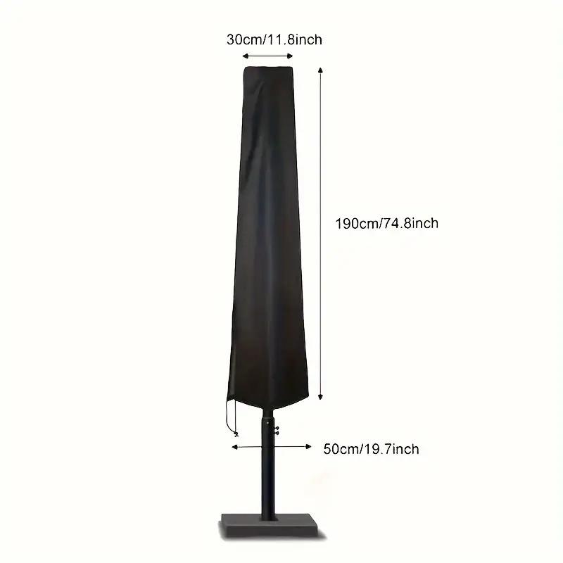 Patio Parasol Cover, Patio Parasol Cover with Zipper for Garden Market Parasol, Windproof and Cover (Black)