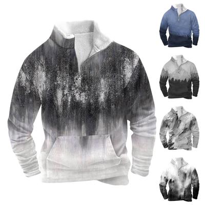 Wiosenno-jesienna męska bluza ze stójką to luźne swetry na świeżym powietrzu