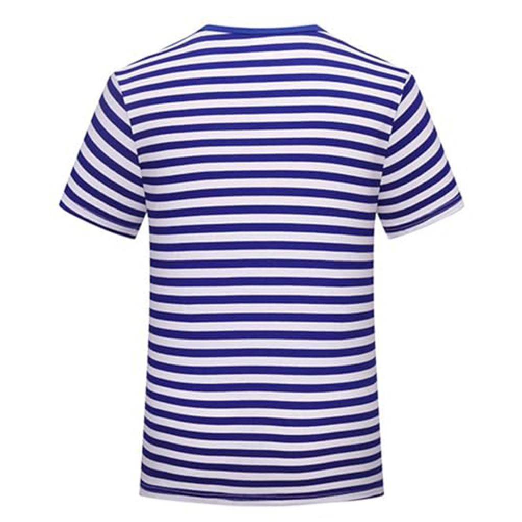 Unisex gestreiftes Hemd Gestreiftes Karnevalskostüm T-Shirt Gestreiftes Hemd Baumwolle Kurzarm Gestreiftes Hemd Herren Damen Kostüm Seemannskostüm Rundhals
