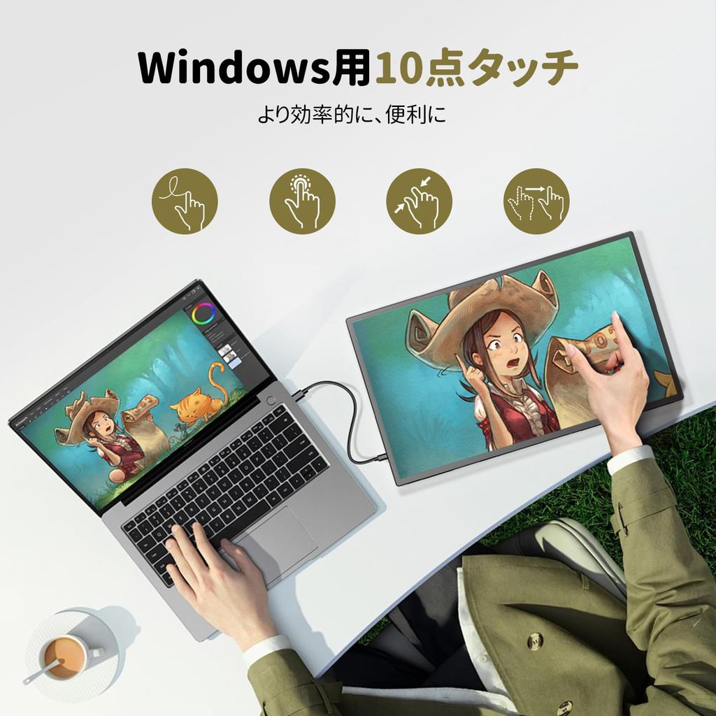 Touchscreen Mobile Monitor Newsoul 120Hz Portable Monitor 1920x1080FHD Standalone Gaming Monitor with 75mm Standard VESA IPS LCD USB Compatible with