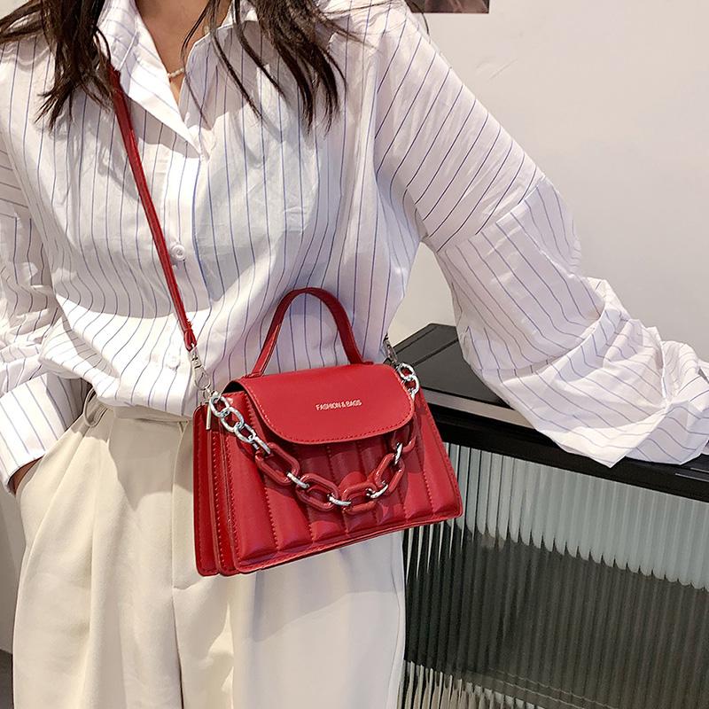 Yogodlns Luksuskjeder Crossbody-veske for kvinner PU-skinn Skuldervesker Ny avslappet Topphåndtak Veske Merkevesker