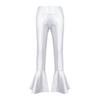 Bronzing Cloth High Waist Flare Trousers Kids Girls Dance Wear Stage Costume Ruffle Hem Bell Bottom Long Pants