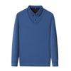 Men's Winter Knit Shirt with Velvet Thickened Layer and Collar