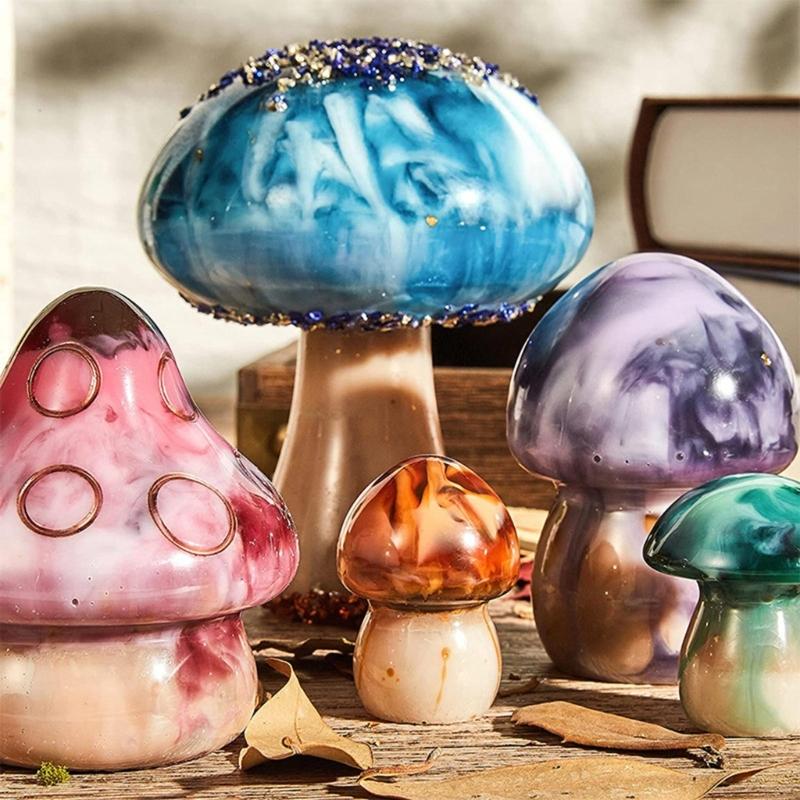 3D Mushroom Silicone Mold Mushroom Resin Mold Mushroom Epoxy Resin Casting Mold for DIY Soap Home Decors Scented Candle