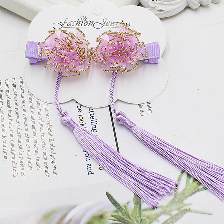 

2 шт. Китайские заколки для волос с кисточками в виде цветов и принцесс, милые детские головные уборы, заколки для волос для девочек, милые заколки-зажимы, аксессуары для волос