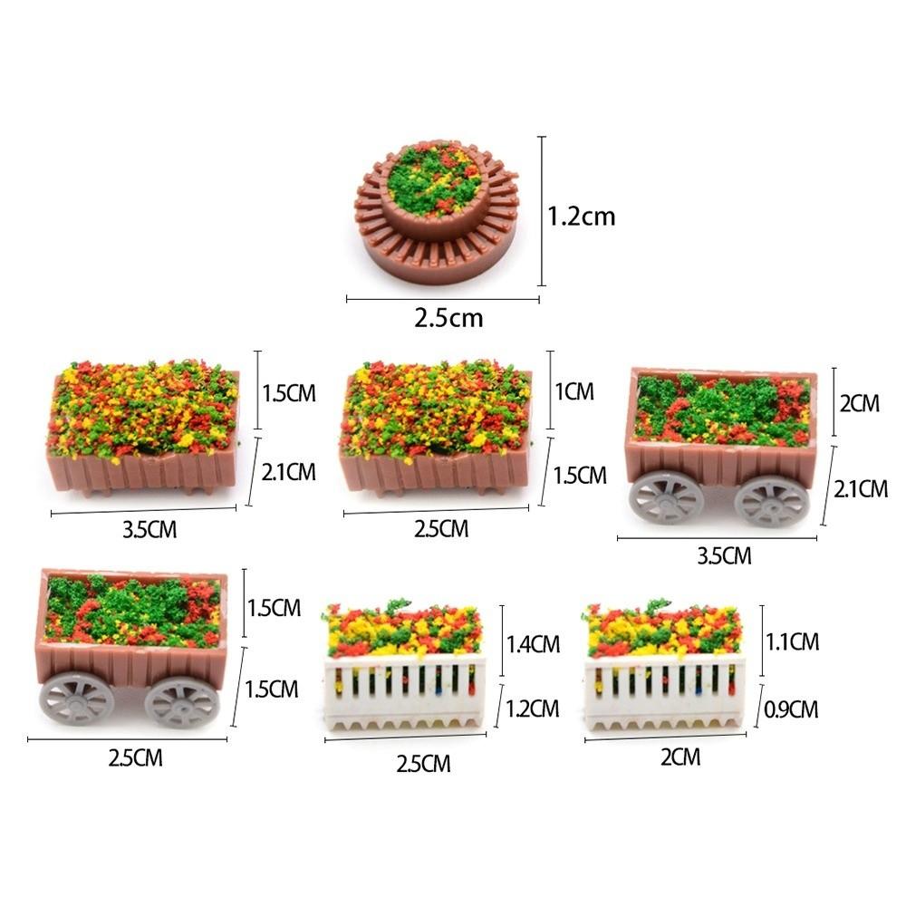 10pcs 1:50 1:75 Scale Micro Landscape Flower Bed Model Plastic Garden Border  Minihouse Accessories