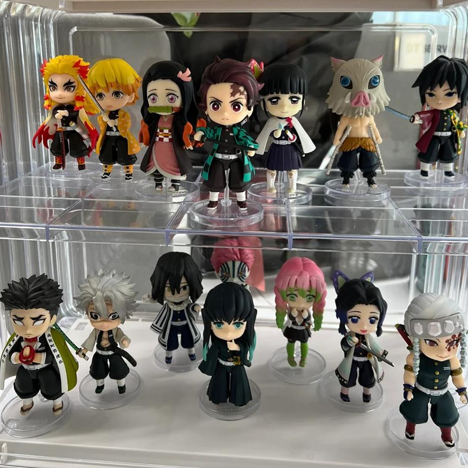 6 Stück/Set Dämonentöter Q-Version Stehende Figur Spielzeug Anime Kimetsu no Yaiba Tanjiro Nidouzi Inosuke Zenizu PVC Figurenmodell Spielzeug