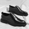 Leather shoes men's 2025 large size business inner height increase 6CM leather shoes suit groom wedding shoes trend