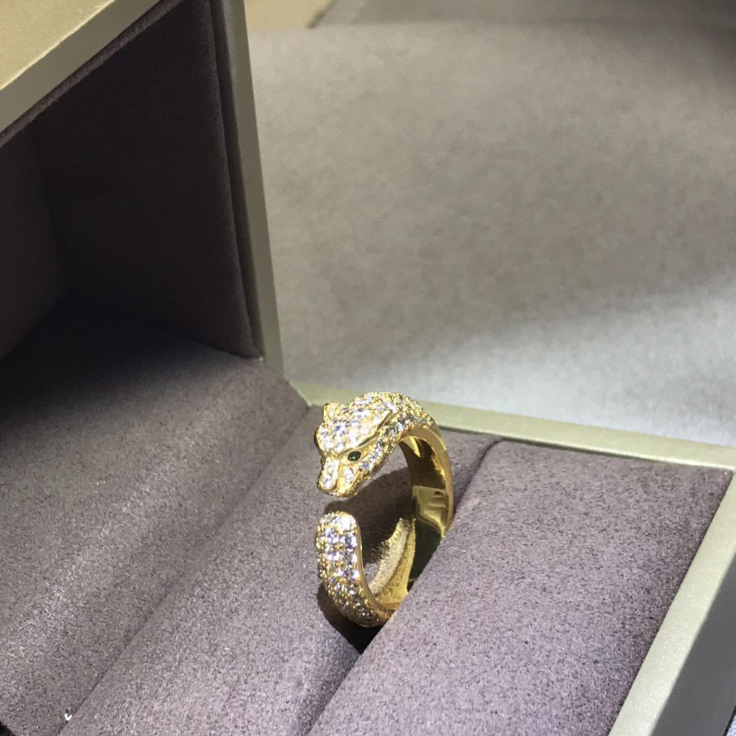 

Женское кольцо Ka s Fine Jewelry из розового золота с бриллиантовой головой пантеры жёлтый/золотой
