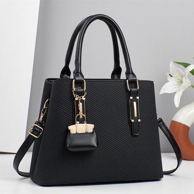 New Macaron Splicing Handbag High-value Simple and Atmospheric Shoulder Bag Versatile Large Capacity Crossbody Bag