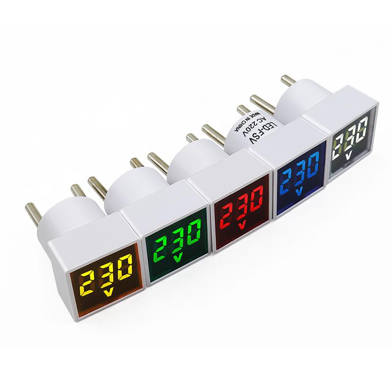 AC 220V LED Digital Display Voltage Measurement Monitor EU Plug Square Voltmeter