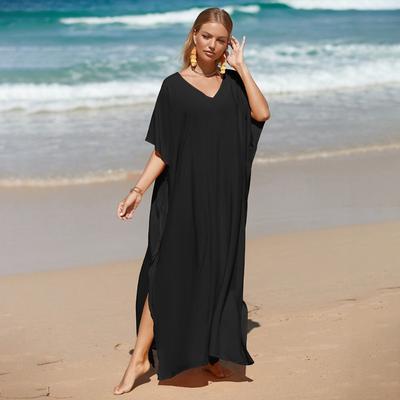 Copricostume da Spiaggia da Donna Larga Taglia Forte Bohemien Abito Lungo Top Bikini