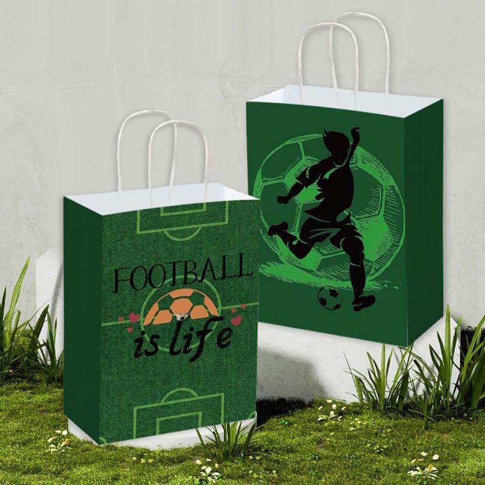 12 PCS Large Capacity Gift Bags for Soccer Events Portable Paper Packs with Handles Shopping Bag