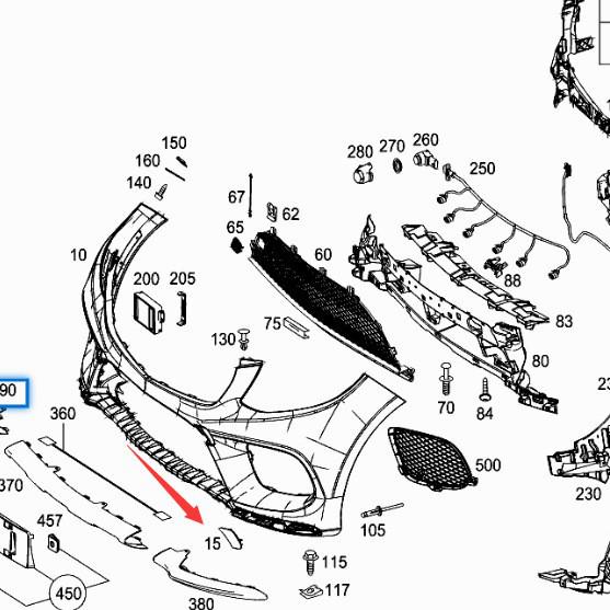 Mercedes-Benz GL350 W166 Front Bumper Tow Hook Cover - Chrome-Plated