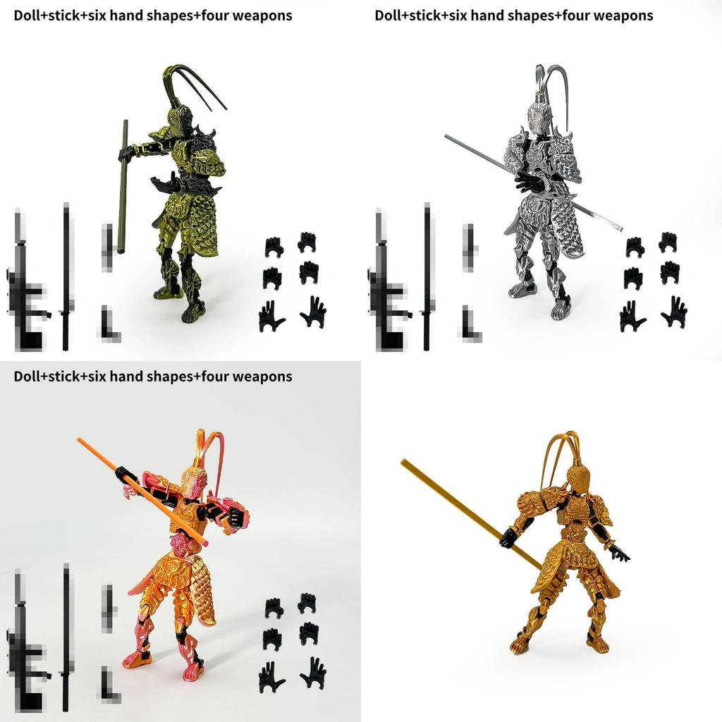 Hochwertige Schwarze Mythologie Wukong Gelenkige Actionfigur Sammlerspielzeug Set