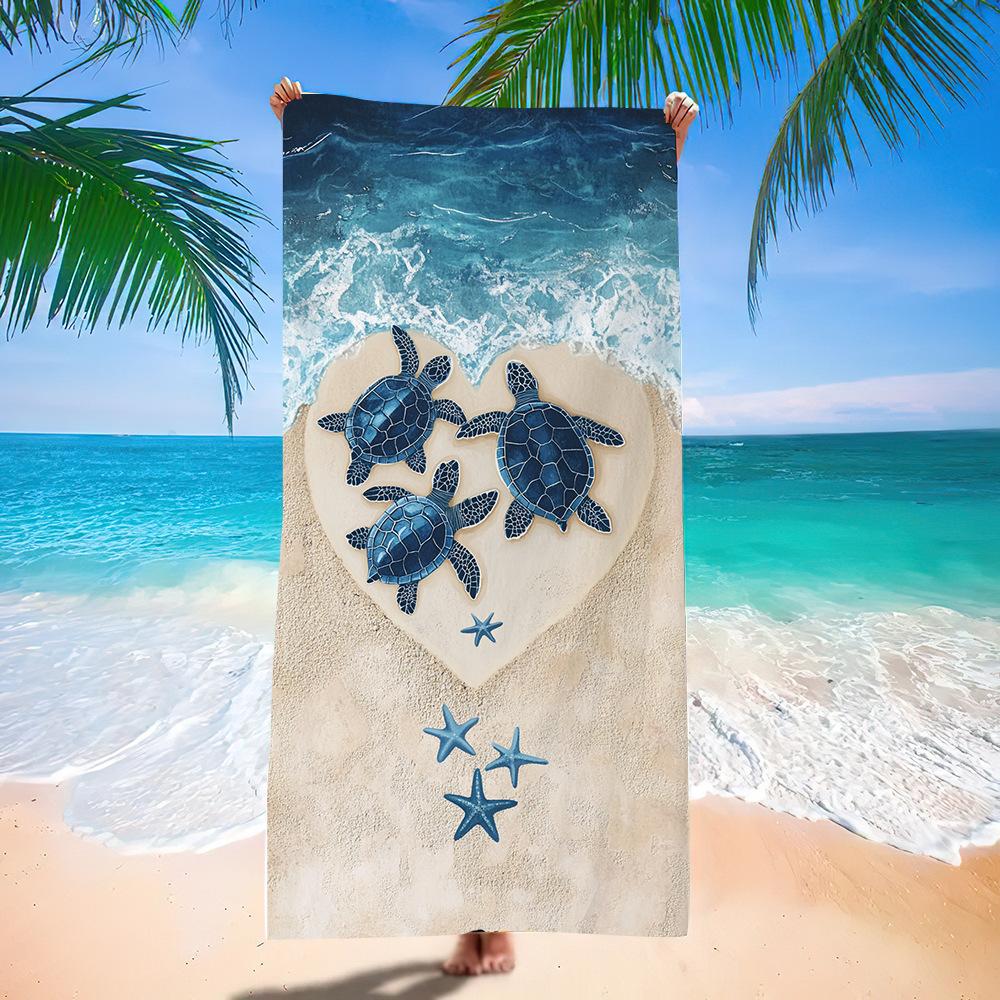 Starry Night Mandala Turtle Beach Towel Galaxy Print Quick Dry Towel for Teens Girls