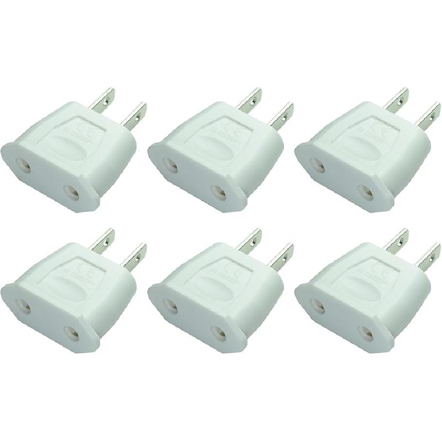 Socket Plug Adapter Europe EU Euro To US Travel Charger AC Power Converter 2PCS(Black)