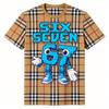 Modisches Herren-T-Shirt 67 Six Seven Blumenstreifen-Print Herren- und Damen-T-Shirts Top Sommer Kurzarm Rundhalsausschnitt Lässig Outdoor Herrenbekleidung