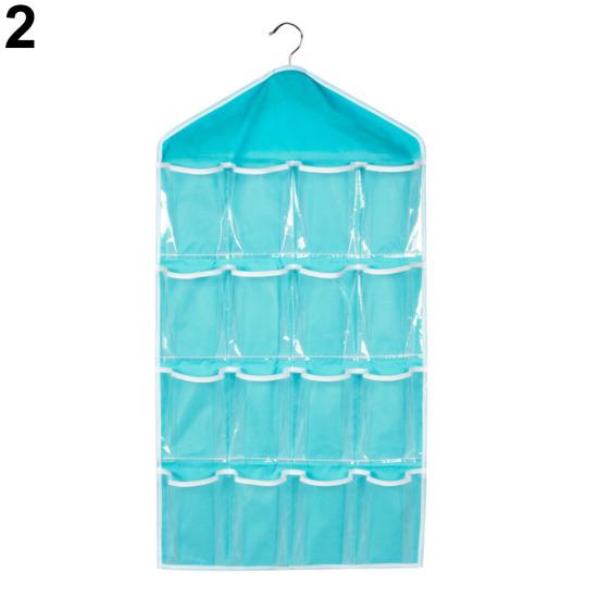 

Носки Обувь Игрушка Нижнее белье Сортировка Хранение Сумка На дверь На стену Подвесной Органайзер для шкафа синий