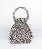 A By A 22 Leopard Print Mini Drawstring Bucket Bag Ivory