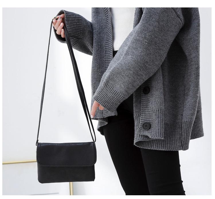 Dámská nubuková jednobarevná crossbody taška na telefon - Japonský a korejský styl mini taška přes rameno