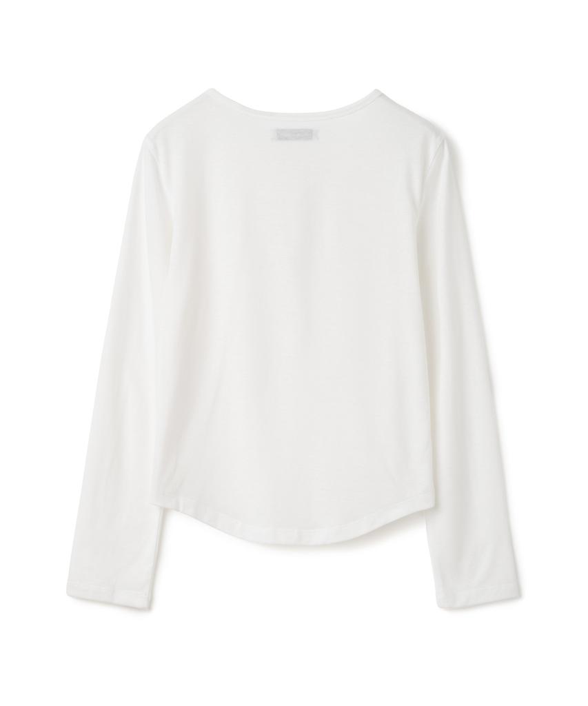 MILLO WOMEN Tape Henley Neck T-Shirt [Ivory]