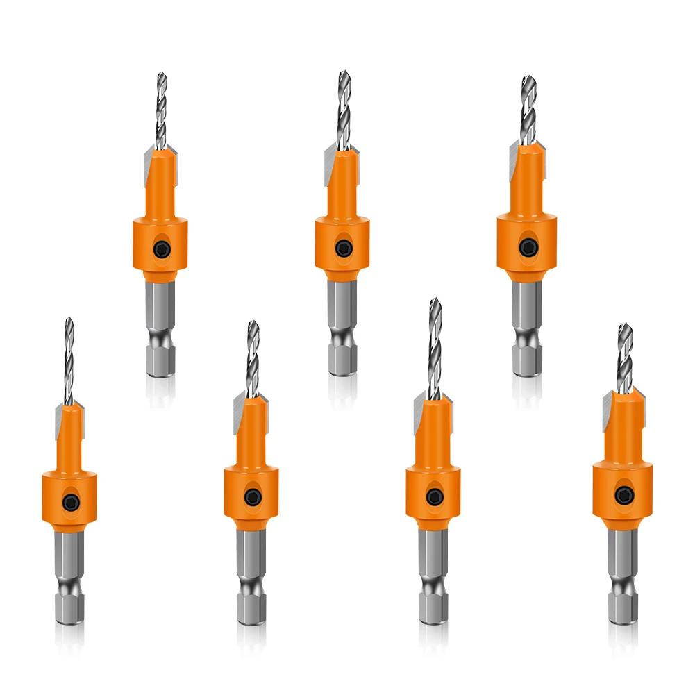 1-5PCS 8mm Shank HSS Woodworking Countersink Router Bit Screw Extractor Remon  for Wood Milling Cutter