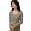 Women's Solid Color Long Sleeve Round Neck Undershirt