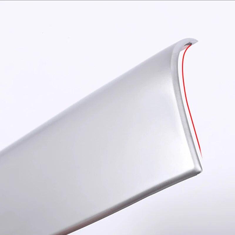 3Pcs ABS Chrome Car Interior Rear Armrest Water Cup Holder Trim Strips Decoration Auto Accessories For BMW G30 5 Series 2018-21