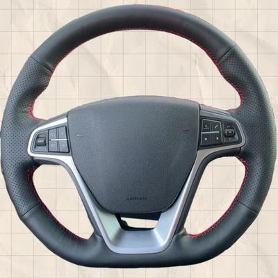 Car Steering Wheel Cover Comfy Leather For Geely New Vision X3 Coolray GC9 Steering Wheel Braid Car Accessory
