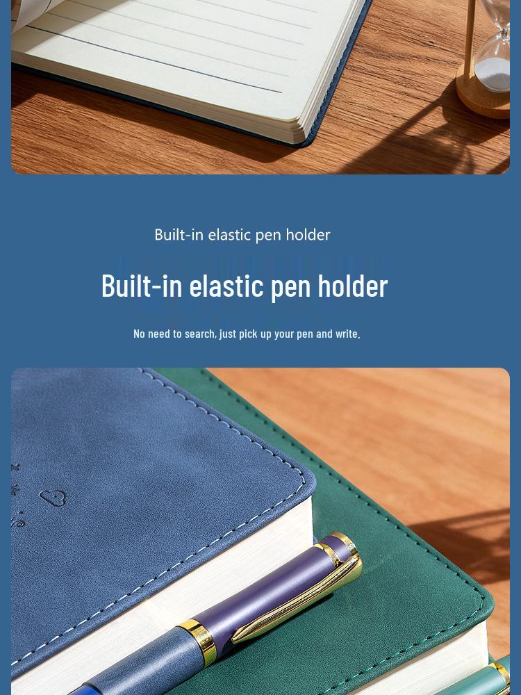Large A4 Leather Office Notebook - Extra Thick Diary for Business Meetings