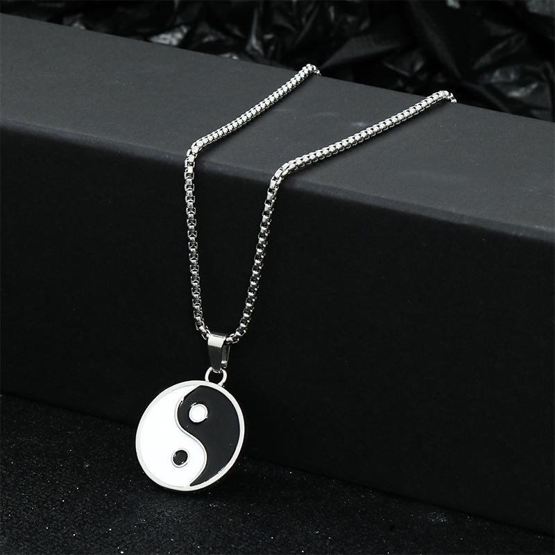 

Ожерелье в китайском стиле для мужчин, высококачественное, универсальное, индивидуальное, трендовое, в стиле хип-хоп, изысканное, с подвеской в стиле тайцзи, цепочка для свитера с аксессуарами