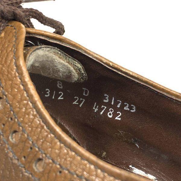 70s 80s Vintage BAYCREST Size 8D 25.5 26.0cm Long Wingtip Felt Tongue Brown(USED)