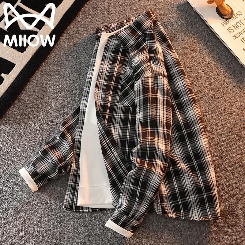 

Mao Ren Men s Casual Plaid Long-Sleeve Shirt 2XL